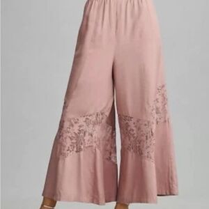 Anthropologie NWT SILKY PALAZZO PANTS Mauve size 10